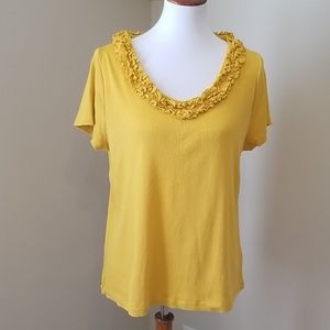 Talbots Ribbed Scoop Neck Tee Shirt